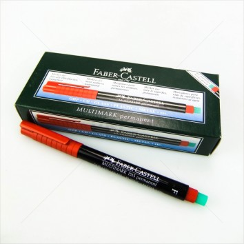 Faber-Castell ปากกาเขียนแผ่นใส ลบไม่ได้ F (0.6) <1/10> สีแดง